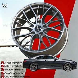 Rines Monobloque Forjados 6061-T6 en Color Gris Metálico con Acabado Mecanizado 5x112 5x120 5x114.3, Rines de Aleación Cóncavos Profundos para BMW M, Mercedes AMG, Audi RS - Product Image 1