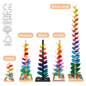 لعبة مسار الكرات الخشبية الموسيقية من رانوود، ألعاب مونتيسوري، لعبة تعليمية ملونة للأطفال، مجموعة ألعاب تعليمية قابلة للتركيب - Product Image 1