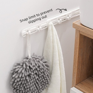 Free Punch Wardrobe Cabinet Wall-mounted Telescopic <b>Gap</b> Sticky Hook Towel Clip Hooks Clothes Rack Rails for Clothing Store - Product Image 6