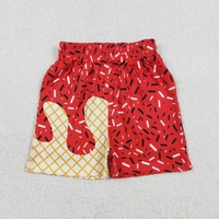 Shorts de bain personnalisables Longlv en tricot d'été imprimé avec des motifs de glaces et de confettis, pour un look assorti unisexe, en nylon/coton