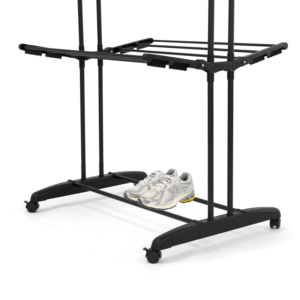 Tendedero de Ropa de Tres Niveles, Plegable, Móvil, de Metal Reforzado, para Interiores y Exteriores - Product Image 5