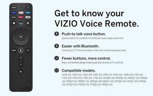 Télécommande vocale de remplacement pour téléviseur intelligent VIZIO - Bluetooth, fonction Push-to-Talk, compatible avec les séries V, M, P - Product Image 2