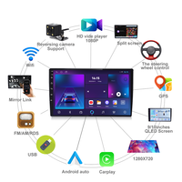 KZS TS18 Universal, Sistema de Audio de 9/10 Pulgadas con Pantalla Táctil Multimedia, Android 15, Navegación GPS, Reproductor de DVD Estéreo, Radio para Auto