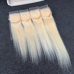 ผมแท้บราซิล 100% แบบตรง 613  ขนาด 12-22 นิ้ว สีบลอนด์  แบบ HD Lace Closure 4x4 จากโรงงานโดยตรง - Product Image 4