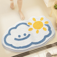 Einzigartiges Design Modernes Regenbogenmuster Latex-Rückseite Badezimmer-Bodenmatte Wasserabsorbierende Halbrunde Rutschfeste Plüsch-Teppich Türmatte