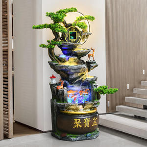 盆栽松の木と水槽の床を備えたCHENYISHI風水噴水-立っている装飾は繁栄と静けさをもたらします - Product Image 6