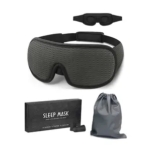 Masque pour les yeux 3D Sleep Mesh noir pour les extensions de cils sans pression 100% bouchons d'oreille en mousse à mémoire de forme