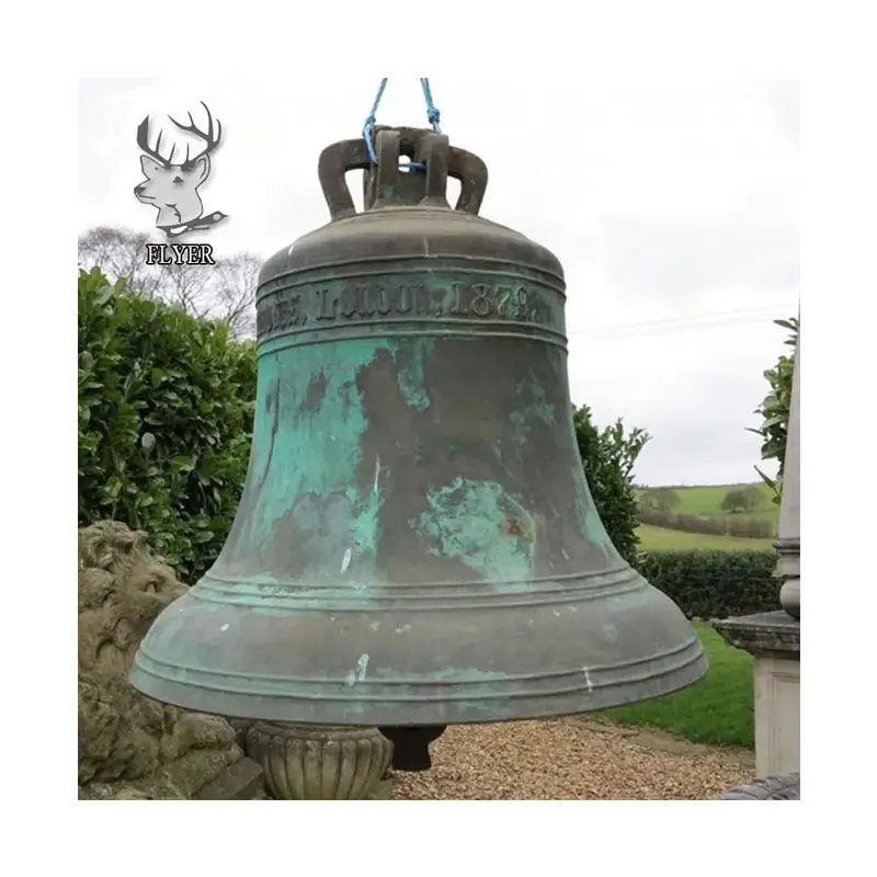 Historic Large Metal Iron Bell Cast Bronze Church Bell Sculpture for sale