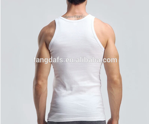 OEMファッションプレーンジャージータンクトップメンズトレーニングホワイトベストカスタムメンズシングレット - Product Image 5