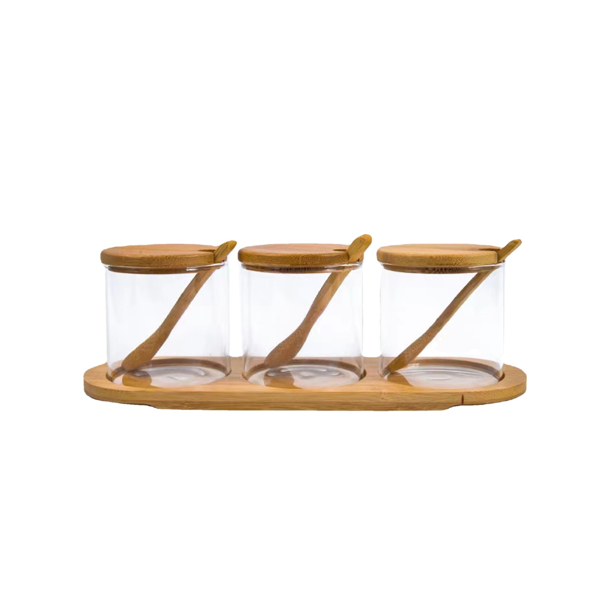 home use Support customiztion 3pcs/set high borosilicate round glass jar