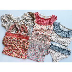 Maillot de bain pour enfants imprimé en gros 2025 été à manches longues garçon maillots de bain troncs à volants filles Bikinis ensemble Biquinis baigneurs vêtements - Product Image 1