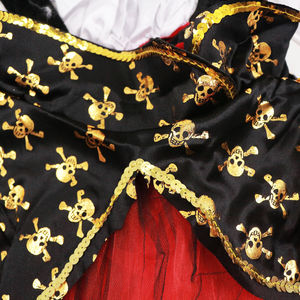MS Kids Pirate Costume <b>Dress</b>, <b>Red</b> & Black Tutu with Skull Print Sash <b>for</b> Girls - Product Image 5