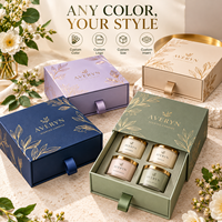 Boîte coulissante de luxe personnalisée imprimée, en carton couché gaufré, pour pots cosmétiques