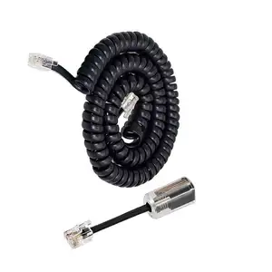 Rj11 4c Coil Wire Custom Flat Rj9 Home Phone Outdoor Coiled Telephone Handset Cable