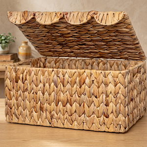 Boîte à mouchoirs artisanale en jacinthe d'eau, style artisanal, faite à la main, directement de l'usine, paniers de rangement en osier pour cuisine, chambre et bureau - Product Image 3