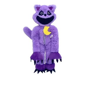 批发新品批发畅销微笑小动物恐怖动物系列紫猫娃娃蓝象毛绒玩具
