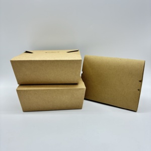 Muestra Gratuita de Envases de Cartón Kraft Personalizados para Almuerzo, Caja de Papel Kraft Desechable para Almuerzo en Restaurantes - Product Image 2