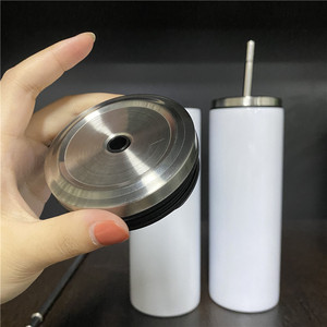 Gobelet isolé sous vide, mince, en paille métallique, avec couvercle <span class=keywords><strong>à</strong></span> vis, pour transfert de Sublimation blanc, 500 ml, 20Oz, entrepôt des états-unis - Product Image 5
