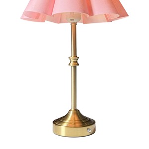 Luxury Rechargeable Table <b>Lamp</b> Cordless Table <b>Lamps</b> Rechargeable Pink Ruffle <b>Lamp</b> with Gold Metal Base for Wedding - Product Image 6