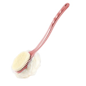 Bodyworks Shower Body Brush <strong>Long</strong> <strong>Handle</strong> Bath Brush Loofah Body Scrub <strong>Sponge</strong> 2 in 1Handheld on a Stick for Body - Product Image 1