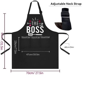 Delantal de Chef Personalizado con Logotipo de Fábrica, Delantal de Cocina 100% Algodón Poliéster para <span class=keywords><strong>Restaurante</strong></span> y Cocina - Product Image 6