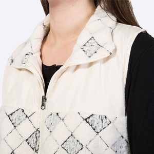 <span class=keywords><strong>Gilet</strong></span> personnalisé mode polaire Sherpa tricot diamant Plaid gonflé femmes Western gilets fabricant pour les femmes - Product Image 2