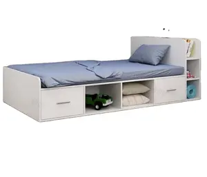 Luxury bed side hotel children wall kid wood beds with storage