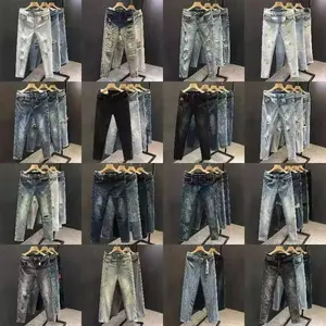 Мужские джинсы высокого качества, однотонные повседневные мужские джинсы высокого качества на одной пуговице от вьетнамского производителя