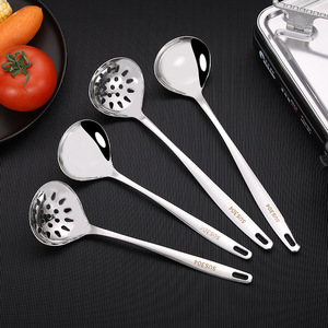 Ensemble louche et passoire en acier inoxydable 304 de style américain, grande louche de cuisine à long manche pour servir la soupe, le porridge - Product Image 2