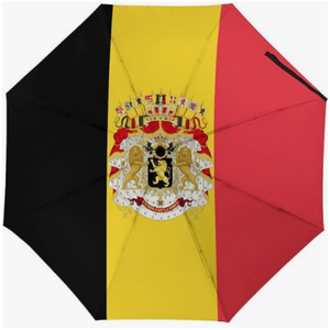 Parapluie pliant entièrement automatique de haute qualité, série drapeaux classiques à thème belge, structure anti-vent douce, style campagnard - Product Image 2