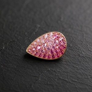 Xinfly Solid 18K Gold Natural Pink Sapphire Diamond Huggie <b>Earrings</b> Teardrop Outline 2.0ctw AU750 Niche Jewelry Factory Price - Product Image 2