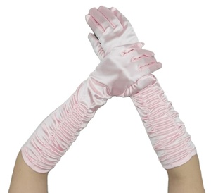 Gants de soirée pour femmes, couleur unie, longs doigts en Satin pour les événements, les activités, rouge, blanc, gants de <span class=keywords><strong>mariage</strong></span> - Product Image 4