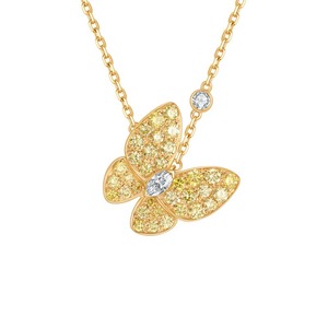 SGARIT custom Full Pavé Diamond Butterfly lab grown diamond Pendant Necklace 18k gold with Marquise-Cut Center <b>Stone</b> for wlab - Product Image 4