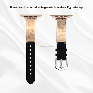 <span class=keywords><strong>Bracelet</strong></span> papillon pour femme NEXVOGUE, design luxueux, acier inoxydable, cuir, boucle à ardillon 2 en 1, <span class=keywords><strong>bracelet</strong></span> de montre pour montre - Product Image 2