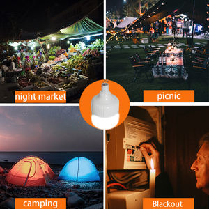 Ampoule LED solaire, panneau solaire pour jardin, lumière d'urgence alimentée par énergie solaire, lampe portable rechargeable par USB pour le camping, la tente - Product Image 3