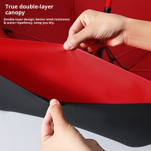 Durable a prueba de viento Sun <span class=keywords><strong>Rain</strong></span> Umbrella Mango largo Tamaño grande Hombres Semiautomático Reforzado Heavy <span class=keywords><strong>Rain</strong></span> Negro Diseño clásico - Product Image 1