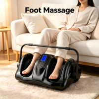 Masseur de pieds et mollets Shiatsu avec chaleur et télécommande, pétrissage pour neuropathie, fasciite plantaire, 360° °   Barre réglable pour pieds, chevilles et mollets
