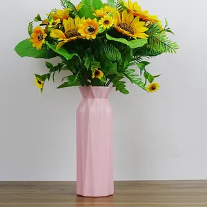 Factory White Imitation Flower Nordic Plastic Flower Vase Home Decor Decoration Ceramic Look flower arrangement vase