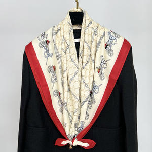 Printemps été 90cm coton lin Polyester carré écharpe Style coréen châle mince gaze soie écharpe en gros pour les femmes - Product Image 1