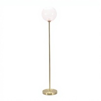 Lampe sur pied chic en fer avec globe en verre givré rose, LED, base E27, design nordique moderne, lumière blanc chaud pour salon