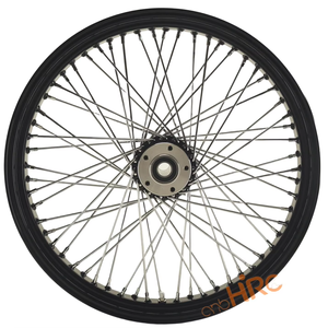 Juego de Ruedas de Acero Negro Reforzado de 16-21 Pulgadas para <span class=keywords><strong>Harley</strong></span> Davidson, Tipo Tubo, para Motocicletas Cruiser y Todoterreno - Product Image 1