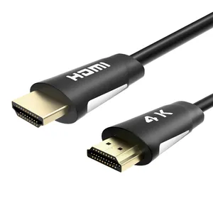 Tesmart OEM ODM ความเร็วสูง24K ชุบทอง1.5M 3M HDMI สายวิดีโอไฟเบอร์ HDMI โลหะ4K HDR Audio Video สาย HDMI