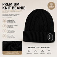 Bonnet en tricot torsadé à revers avec broderie 3D, épais, pour l'hiver, personnalisable avec logo, faible MOQ, vente en gros