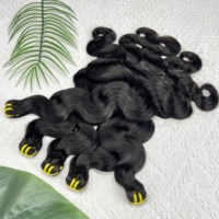 Prix de gros – Tissage de cheveux humains vietnamiens ondulés de grade 12A, 100 % naturels, noirs, avec cuticules alignées