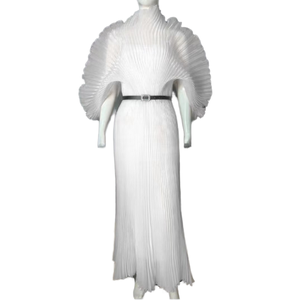 2025 mới nhất xếp li Polyester phụ nữ ăn mặc giản dị thanh lịch cổ điển in phong cách Chất lượng cao XL Kích thước xếp li quần áo Nhà cung cấp - Product Image 1