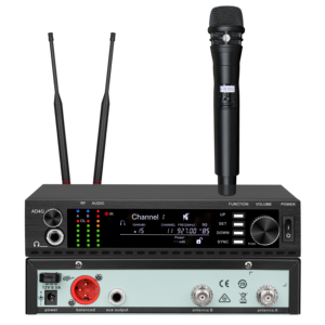 Système de microphone dynamique sans fil à canal unique EIF AD-1 avec sortie XLR cardioïde pour le chant et les performances sur scène - Product Image 1