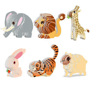 Puzzle 3D en papier de haute qualité pour enfants, modèle d'animal dinosaure, jeu de puzzle fait main, modèle de dinosaure de dessin animé - Product Image 4