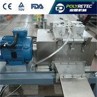 Ligne de granulation compacte à rinçage à l'eau POLYTEC 500KG/H PTS-130 pour déchets textiles en PET