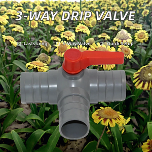 Raccord en T en plastique WFC à trois <span class=keywords><strong>voies</strong></span> pour arrosage, vanne à bille pour tuyau d'irrigation agricole et tuyau plat - Product Image 2