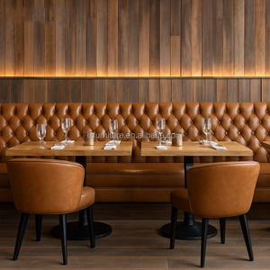 Meubles de restaurant classiques américains, canapés en cuir PU, combinés avec des chaises, restaurants de luxe, hôtels, banquets, cafés et bars - Product Image 1